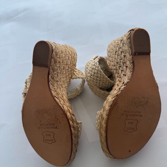 Vintage Stuart Weitzman Wedge Espadrilles in Cream - Picture 2 of 4